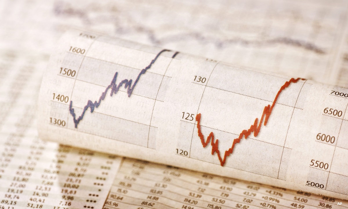 Two rising stock charts