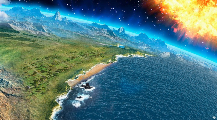 Paesaggio montuoso attraversato da climate change