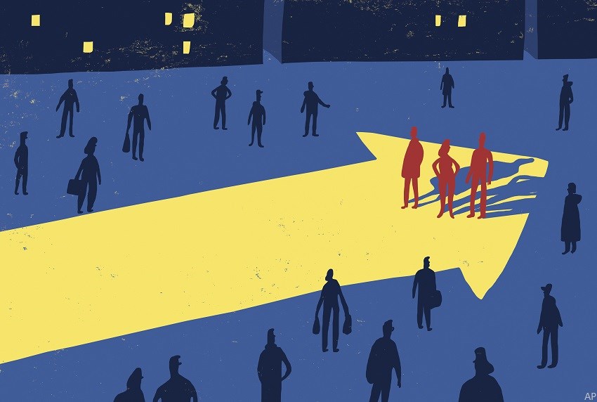 Illuminated crowd illustration