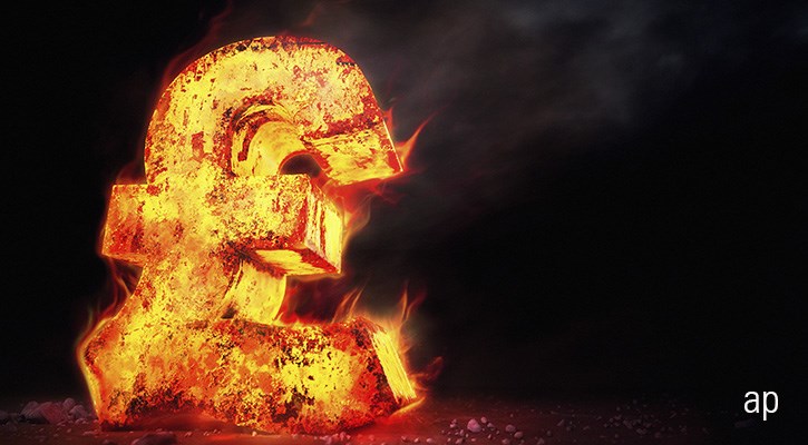 Burning pound symbol article