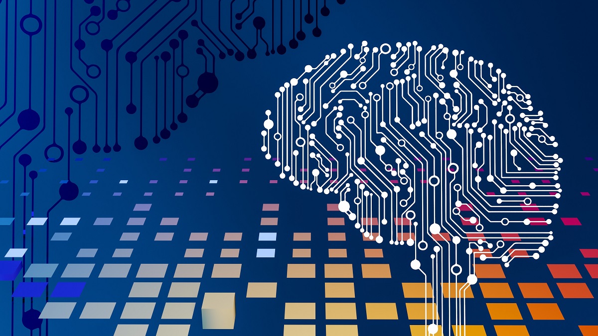 Microchip shaped like a brain